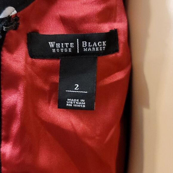 WHITE HOUSE BLACK MARKET  WHITE POLKA DOT DRESS - Picture 8 of 12